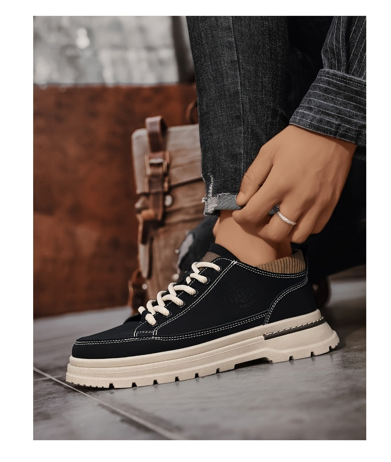 WL Atelier Men | Retro Brown Low-Top Lace-Up Sneakers
