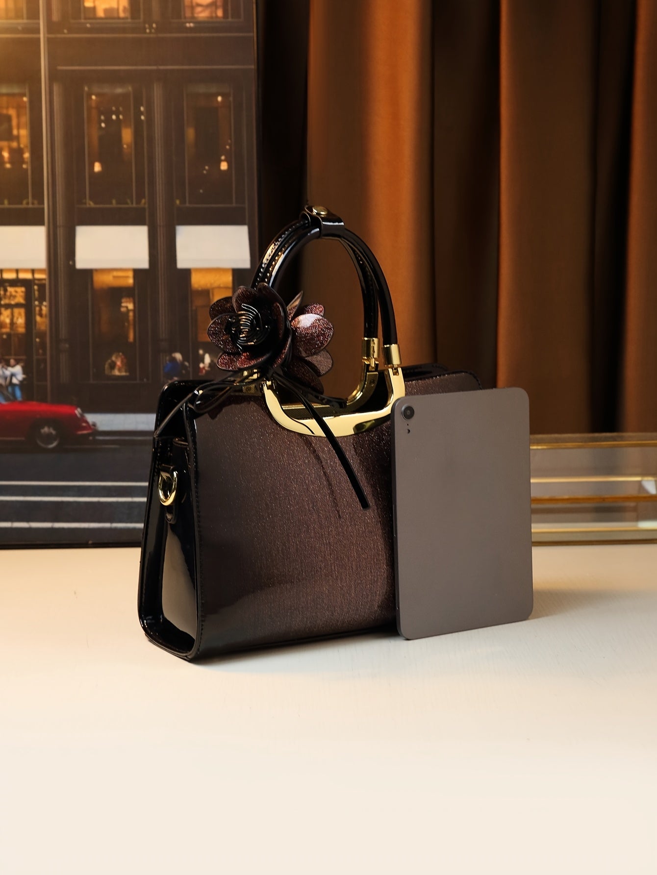 WL Atelier | Vintage Convertible Crossbody Handbag with Floral Detail