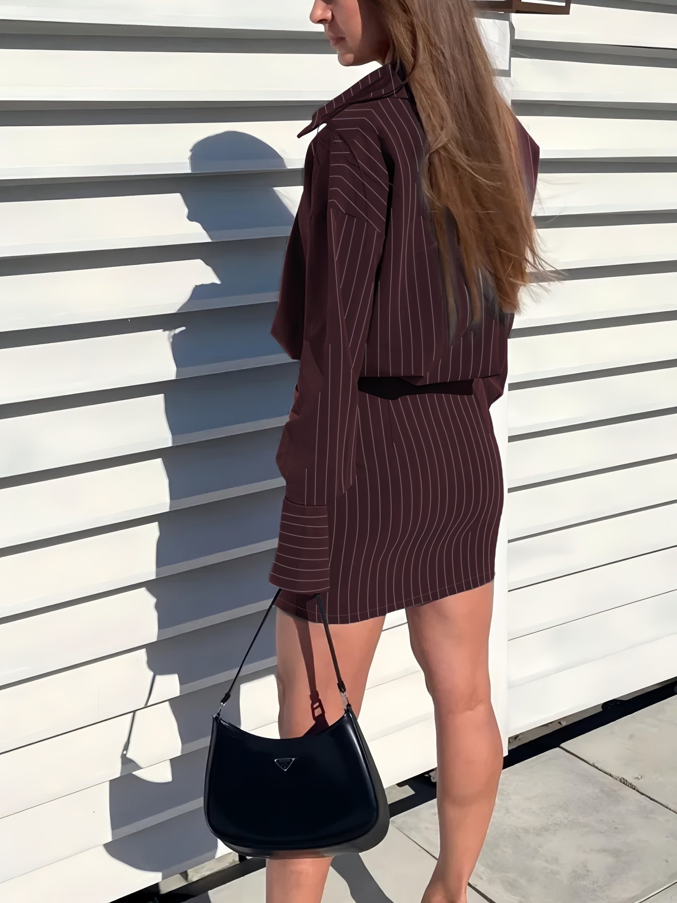 WL Atelier | Elegant Striped Shirt &amp; Skirt Two-Piece Set