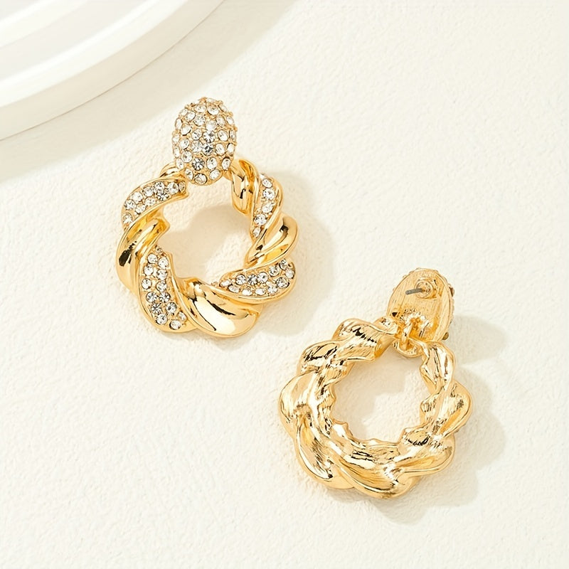 WL Atelier | Elegant Rhinestone Twist Dangle Earrings
