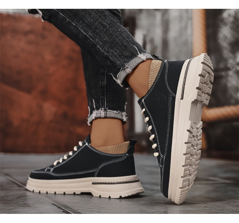 WL Atelier Men | Retro Brown Low-Top Lace-Up Sneakers
