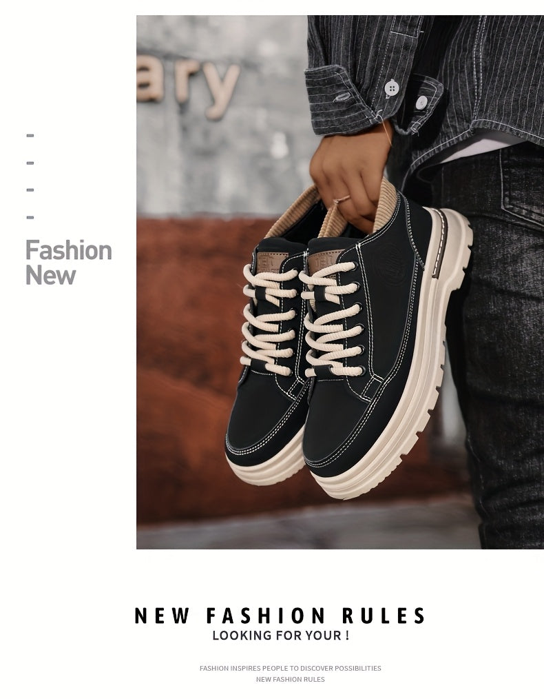 WL Atelier Men | Retro Brown Low-Top Lace-Up Sneakers