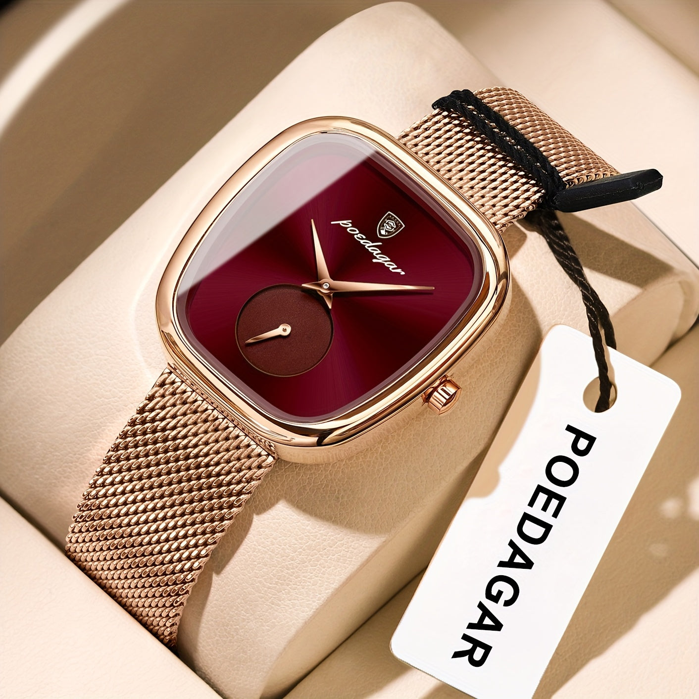 WL Atelier | Rose Gold Square-Dial Mesh Watch