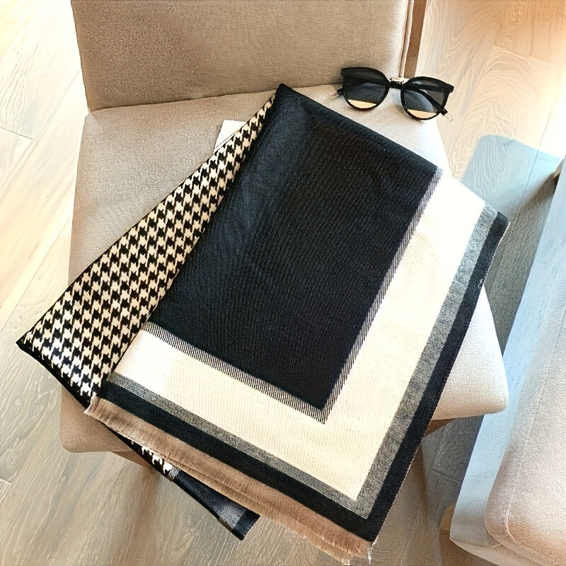 WL Atelier | Elegant Houndstooth Scarf Wrap