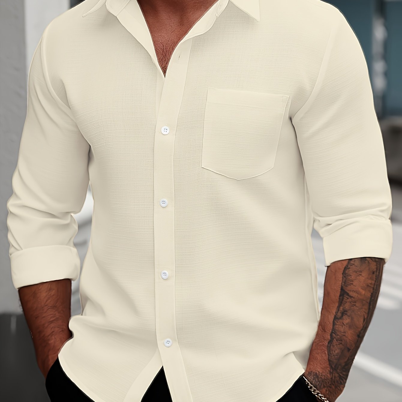 WL Atelier Men | Classic White Long-Sleeve Dress Shirt