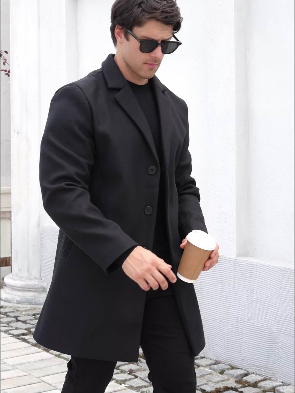 WL Atelier Men | Black Single-Breasted Trench Coat