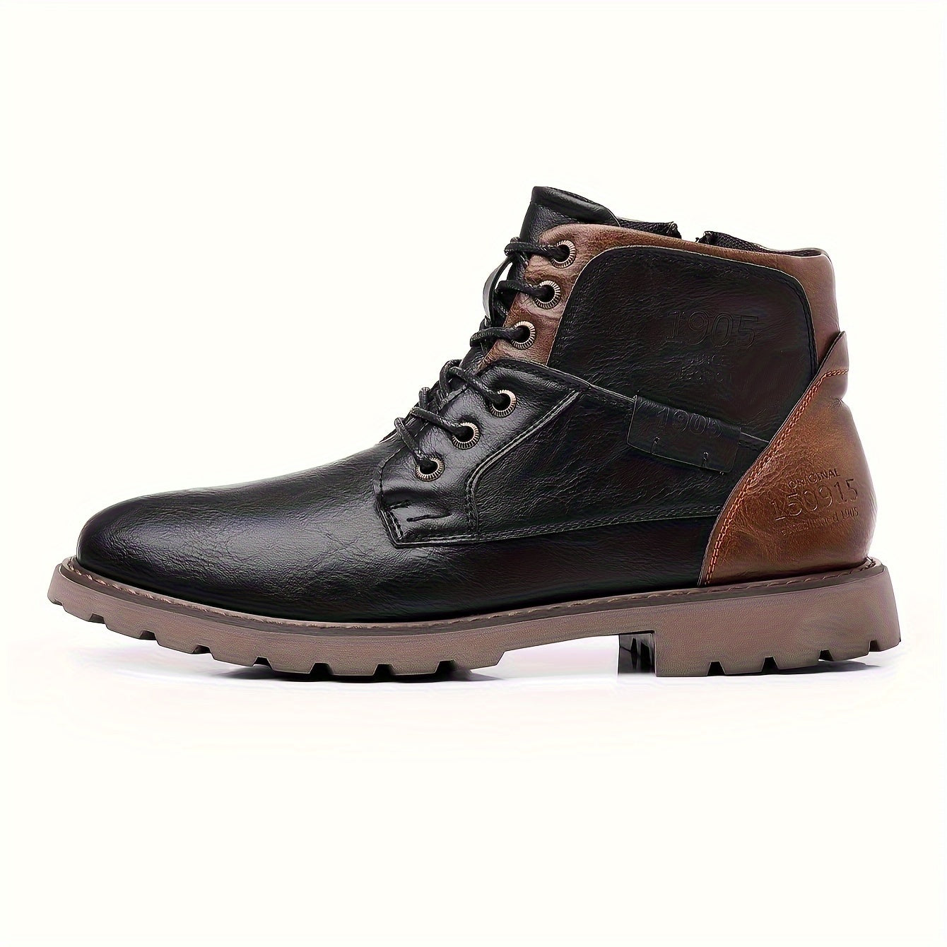 WL Atelier Men | Vintage Lace-Up Boots with Side Zipper