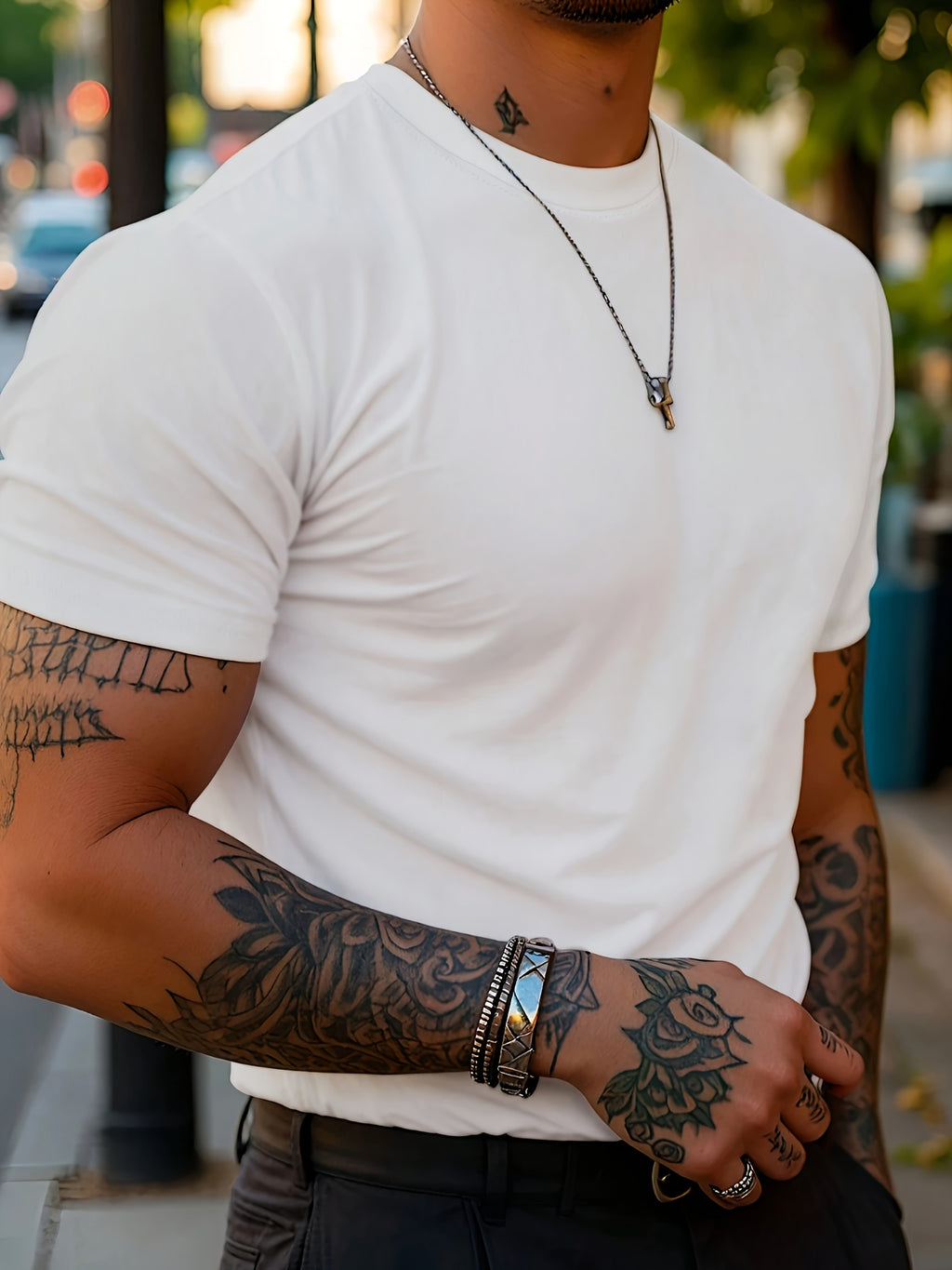 WL Atelier Men | Geometric Print Round-Neck T-Shirt