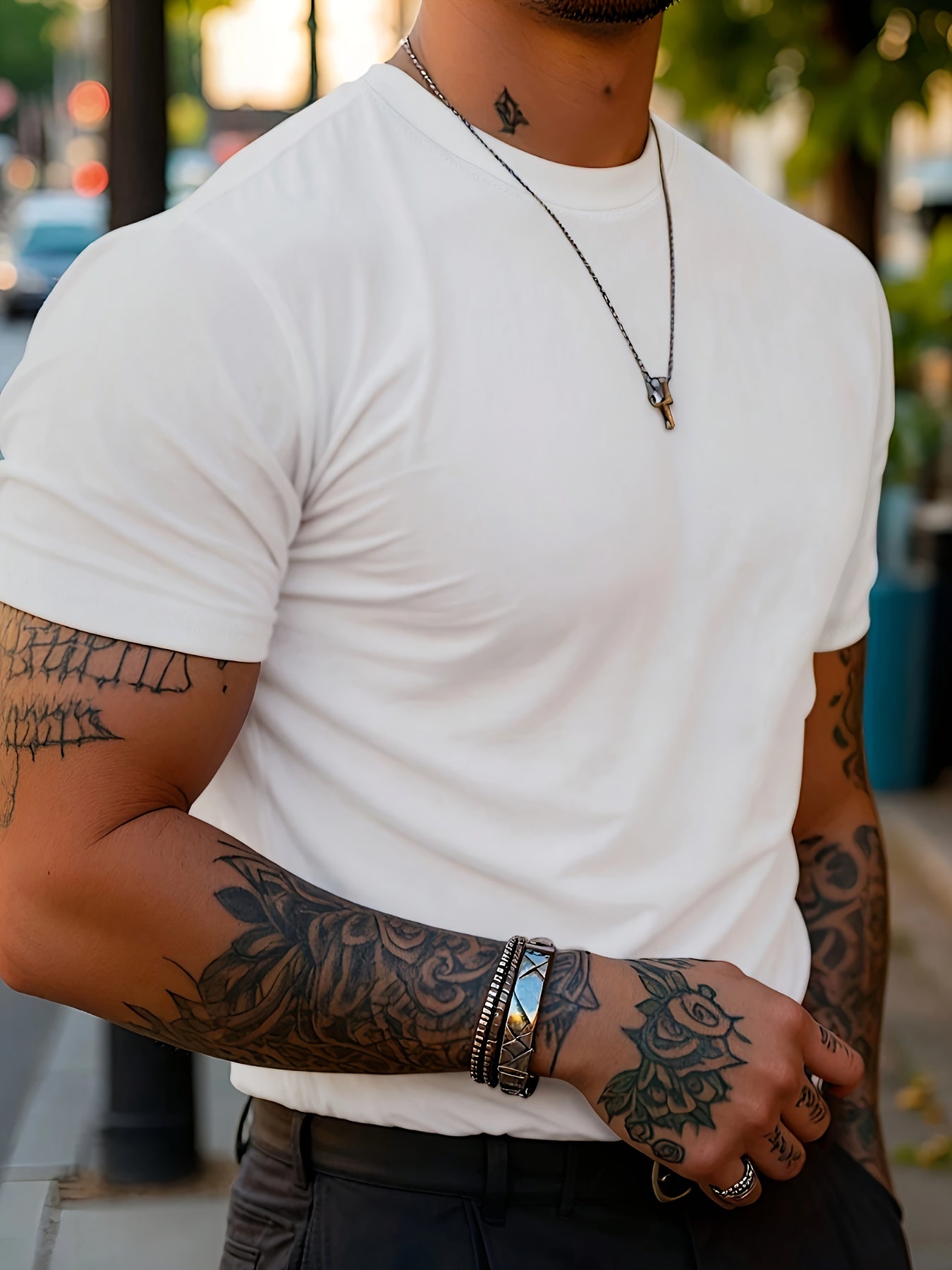 WL Atelier Men | Geometric Print Round-Neck T-Shirt