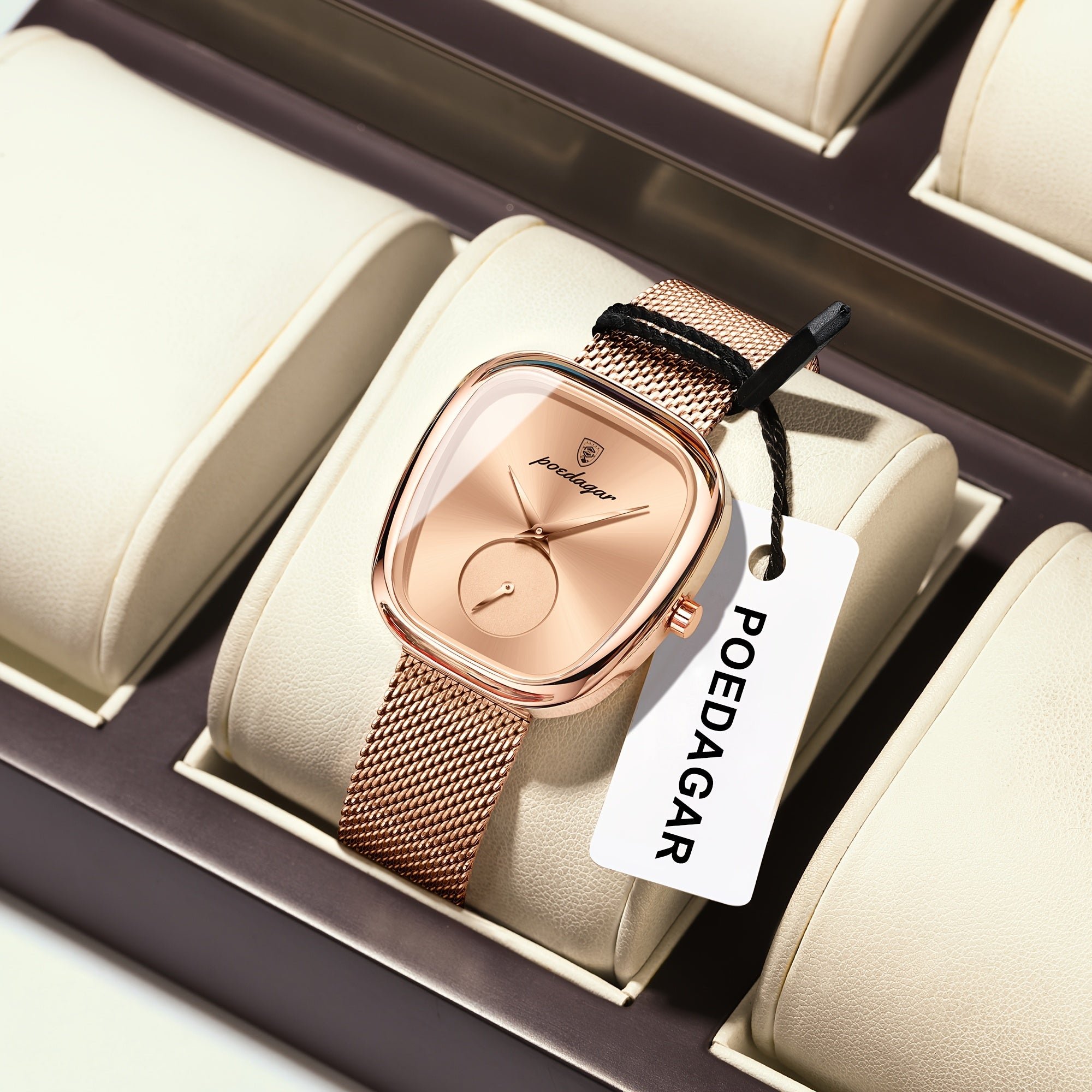 WL Atelier | Rose Gold Square-Dial Mesh Watch