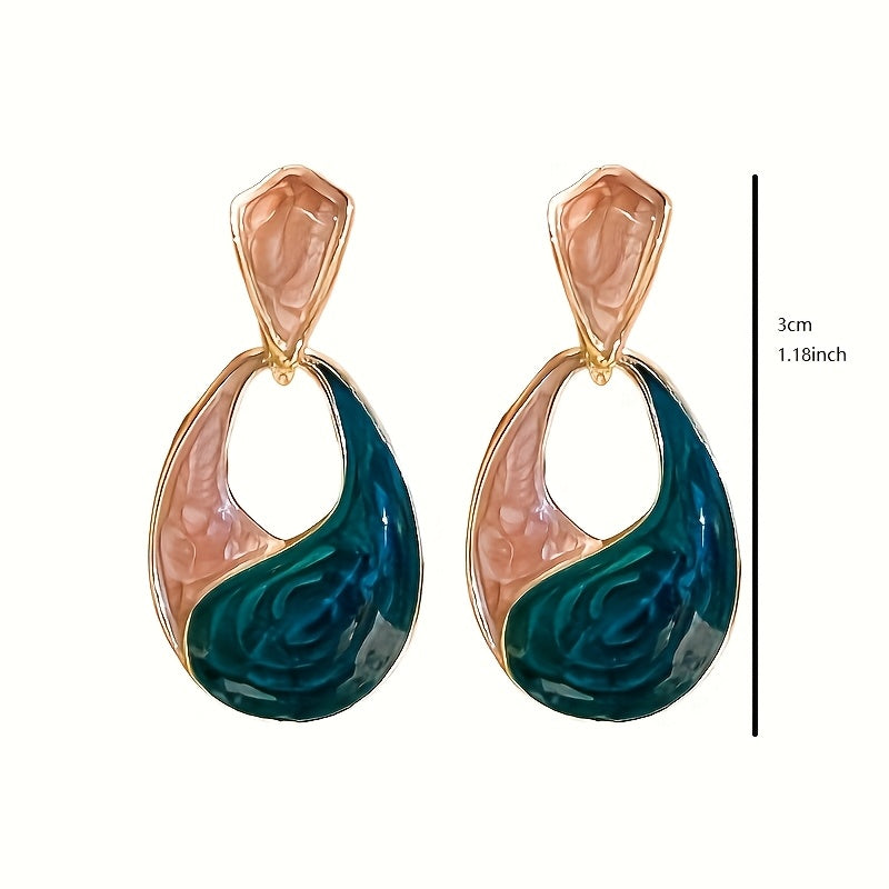 WL Atelier | Elegant Double-Tone Teardrop Earrings with Golden Accents