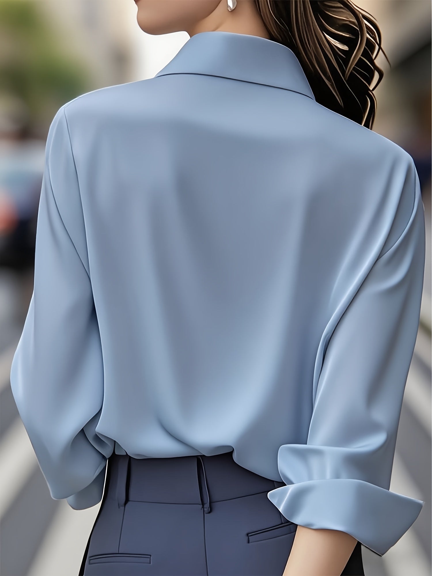 WL Atelier | Elegant Light Blue French-Style Button-Up Shirt