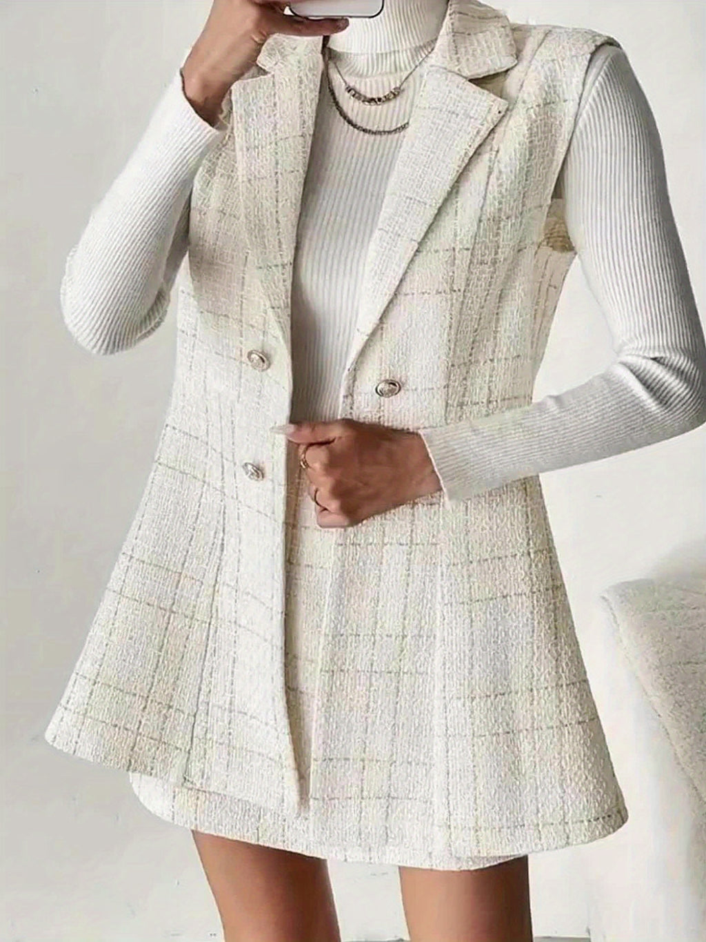 WL Atelier | Elegant Vest Jacket &amp; Midi Skirt Set