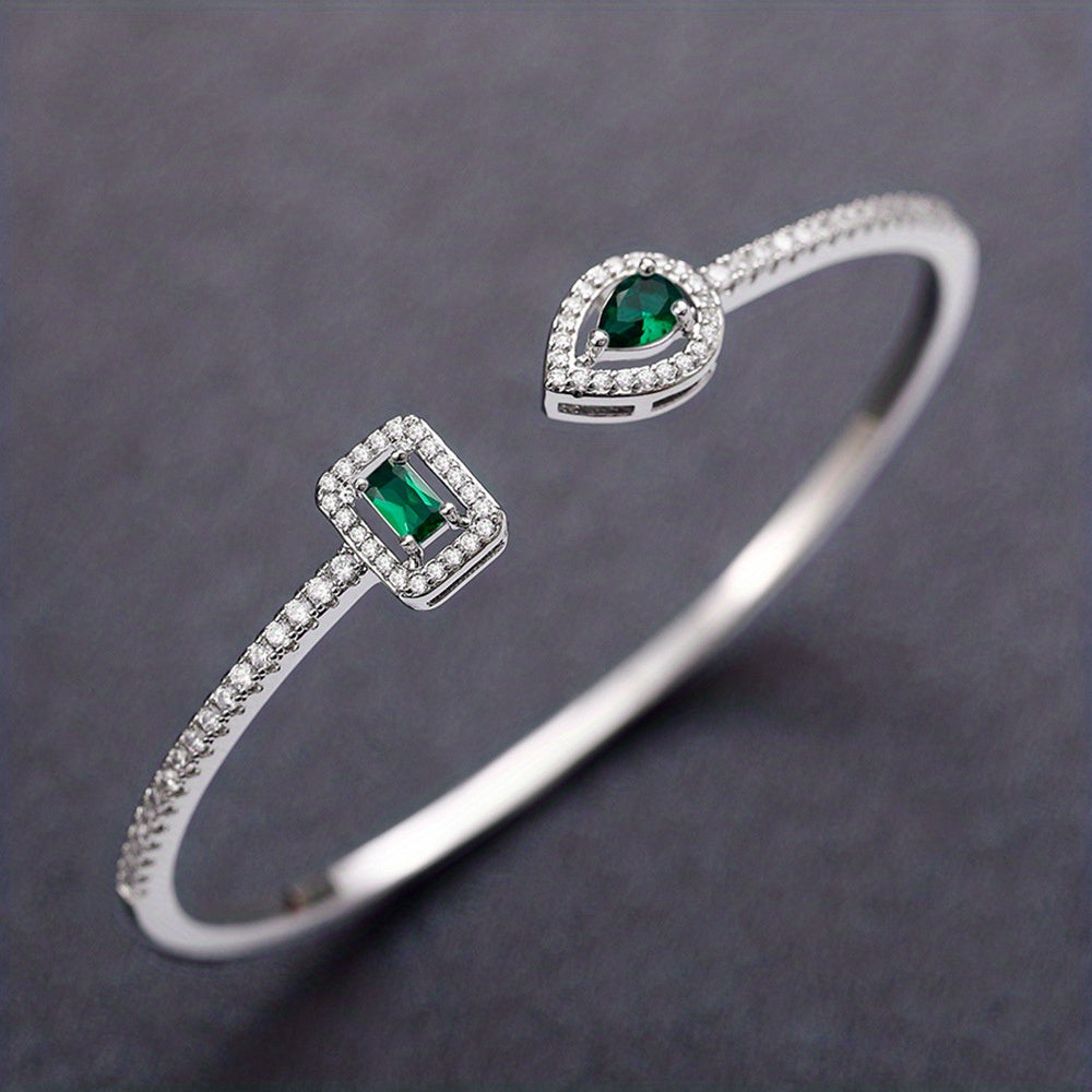 WL Atelier | Elegant Geometric Cuff Bracelet with Cubic Zirconia