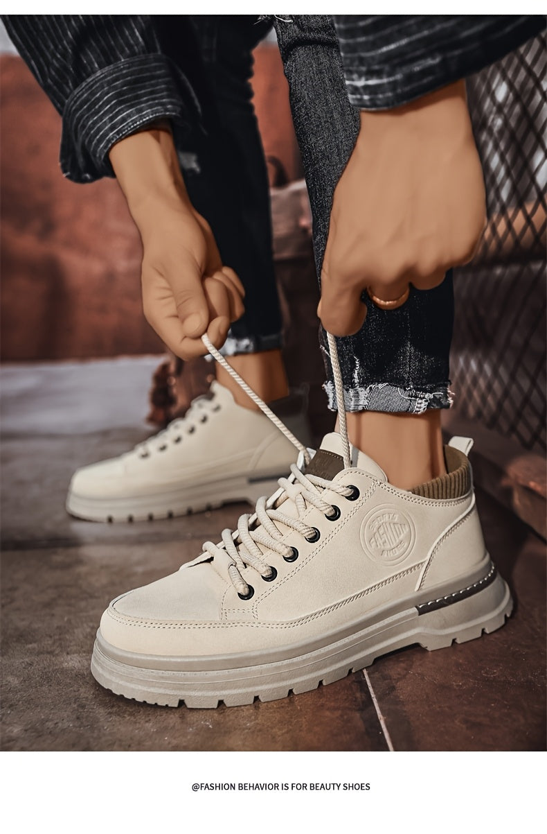 WL Atelier Men | Retro Brown Low-Top Lace-Up Sneakers