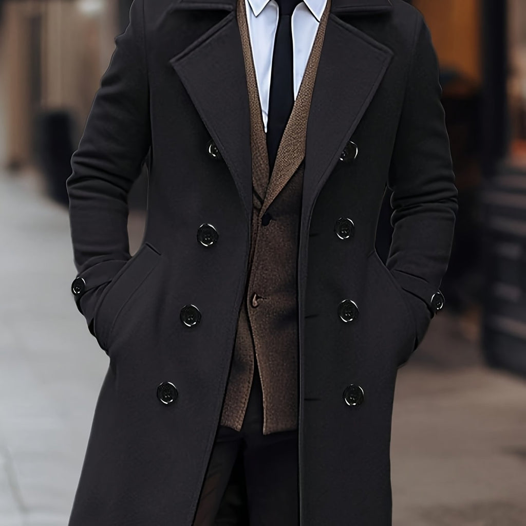 WL Atelier Men | Elegant Black Double-Breasted Winter Coat