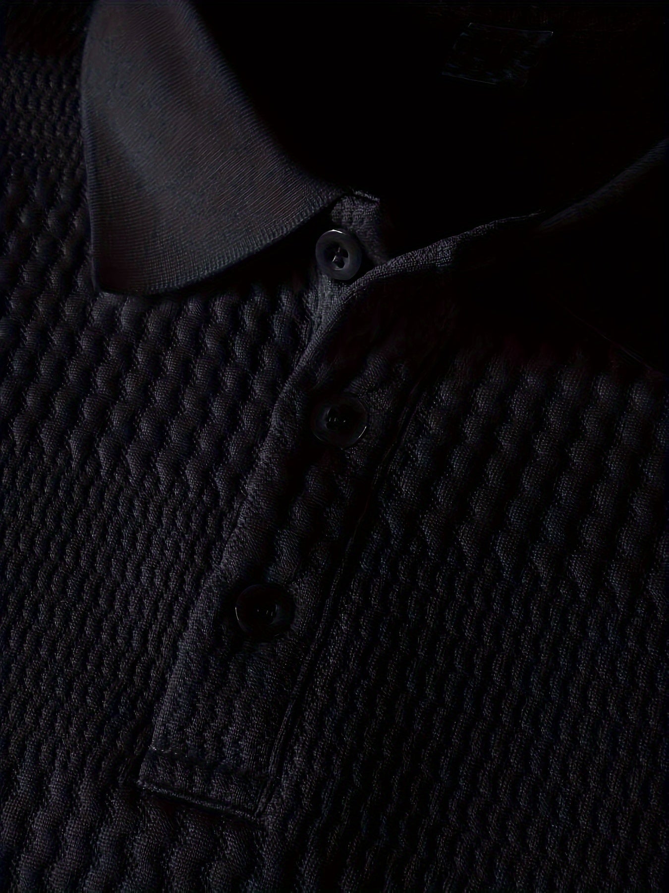 WL Atelier Men | Sleek Black Long-Sleeve Stretch Shirt