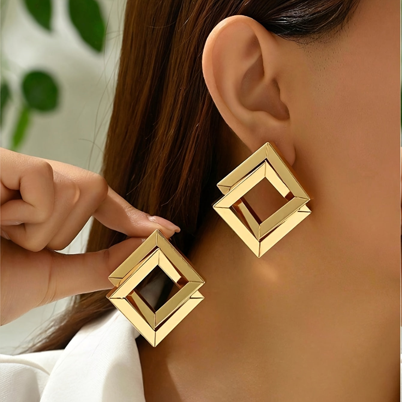 WL Atelier | Golden-Tone Multi-Layered Statement Earrings