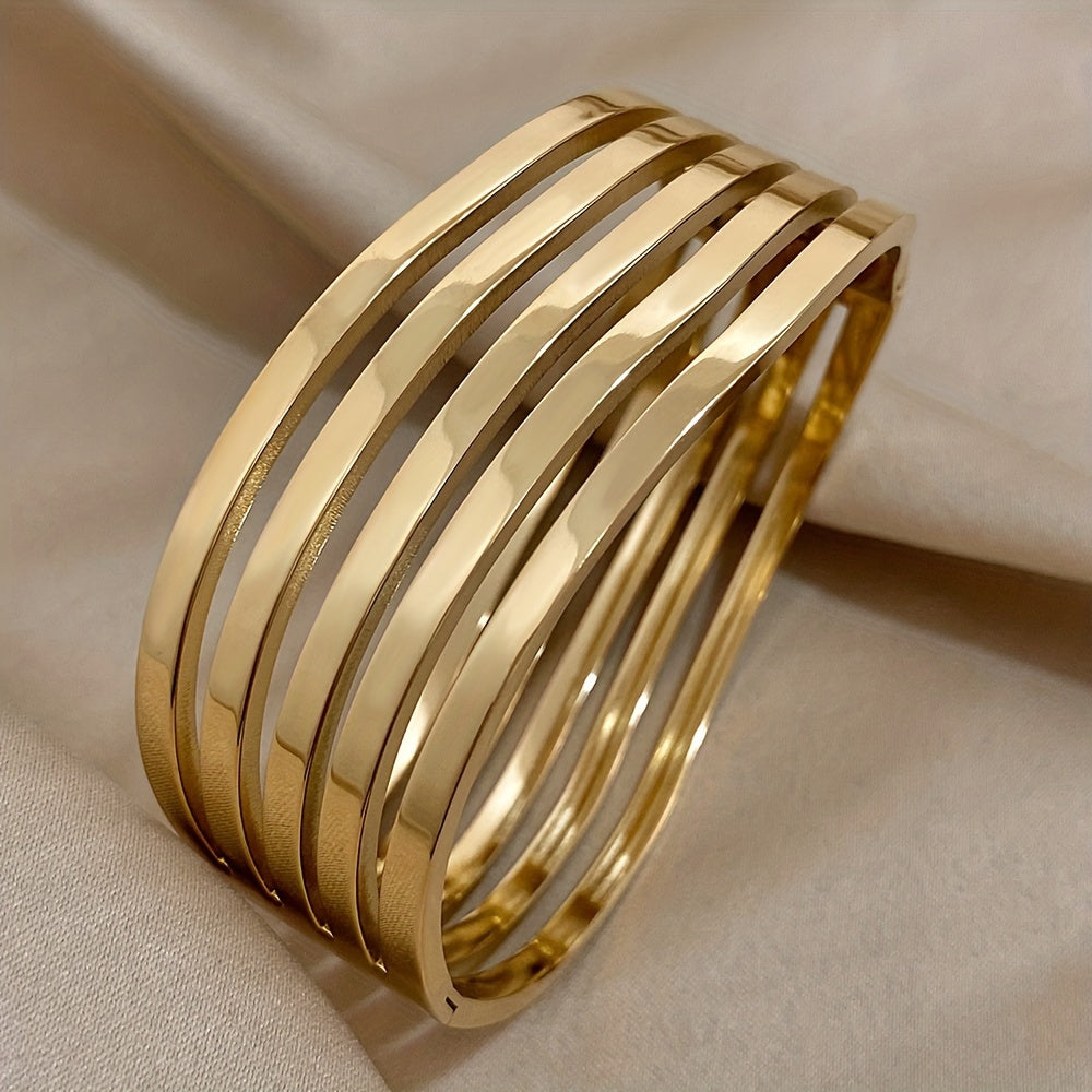WL Atelier | Five-Layer Wavy Stainless Steel Bangle
