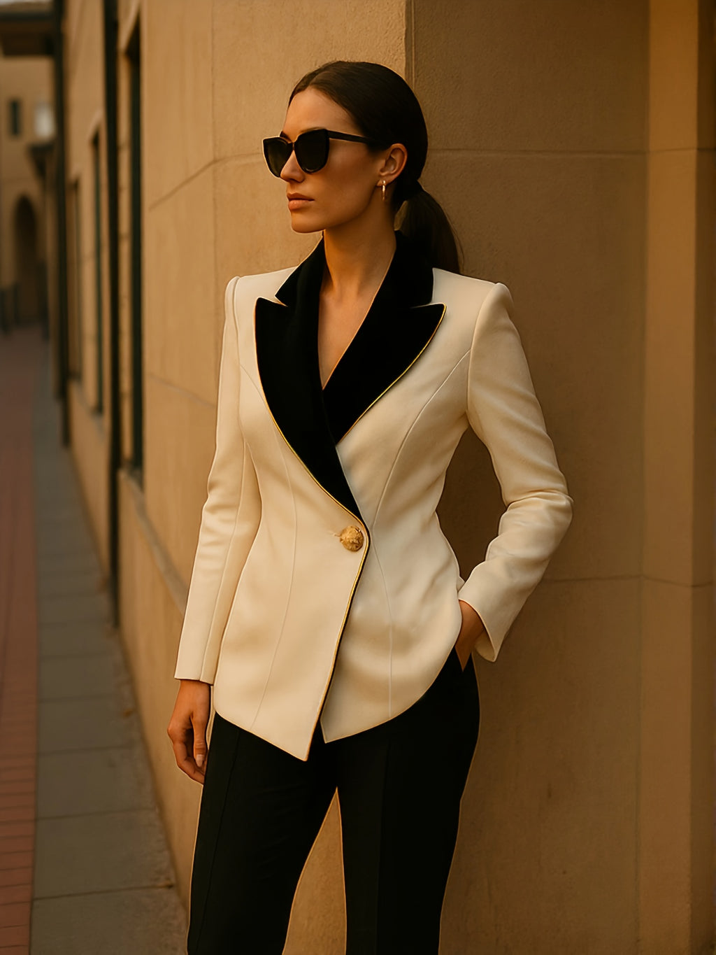 WL Atelier | Premium Two-Piece Suit with Golden-Trimmed Jacket &amp; Pants