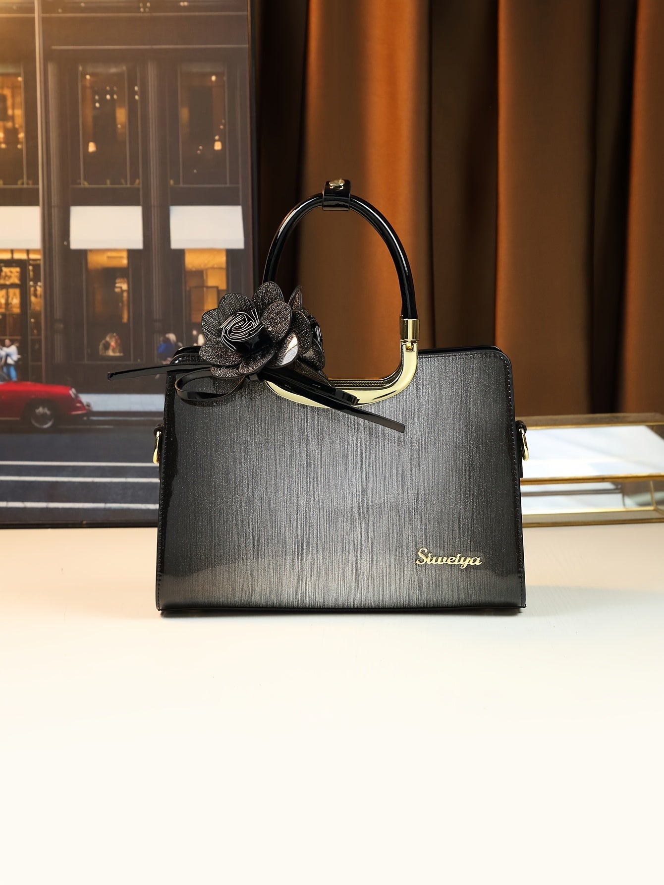 WL Atelier | Vintage Convertible Crossbody Handbag with Floral Detail