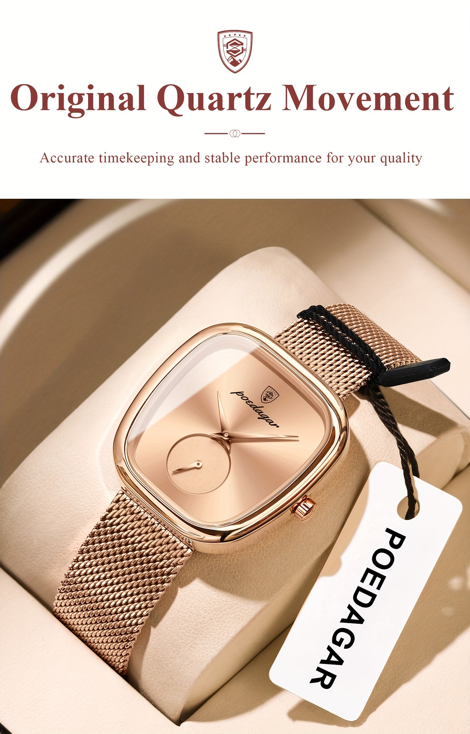 WL Atelier | Rose Gold Square-Dial Mesh Watch