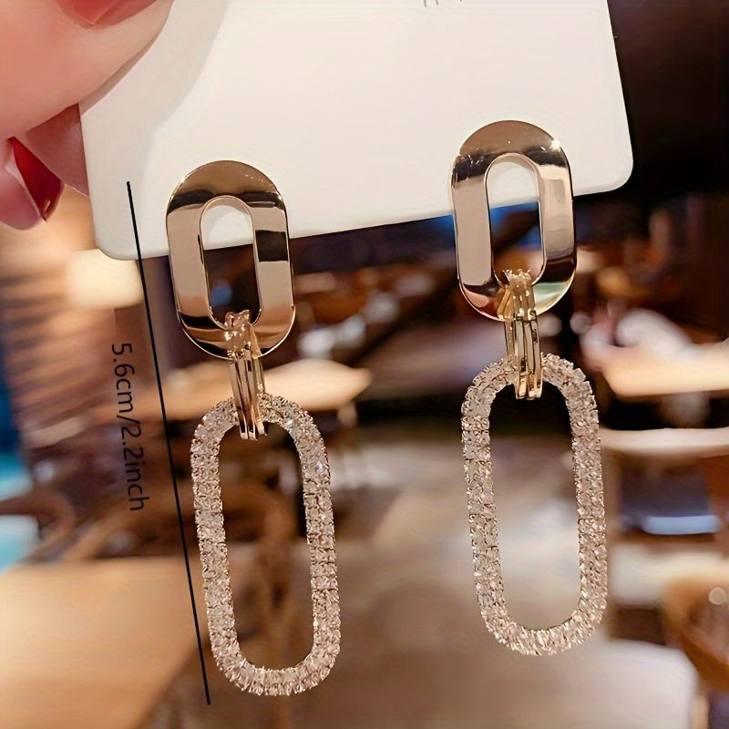 WL Atelier | Minimalist Geometric Drop Earrings with Sparkling Hoops