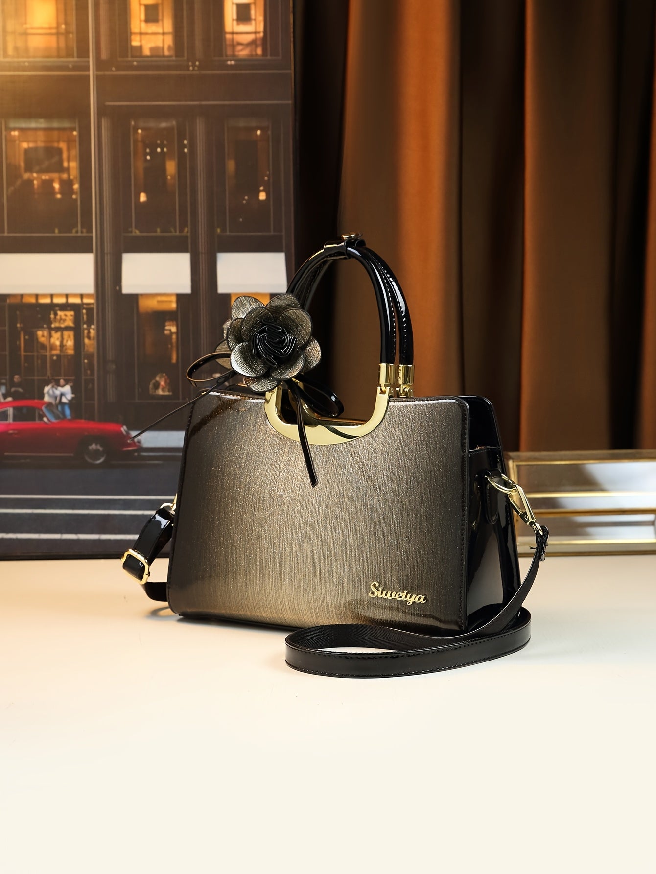 WL Atelier | Vintage Convertible Crossbody Handbag with Floral Detail
