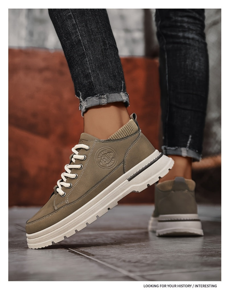 WL Atelier Men | Retro Brown Low-Top Lace-Up Sneakers