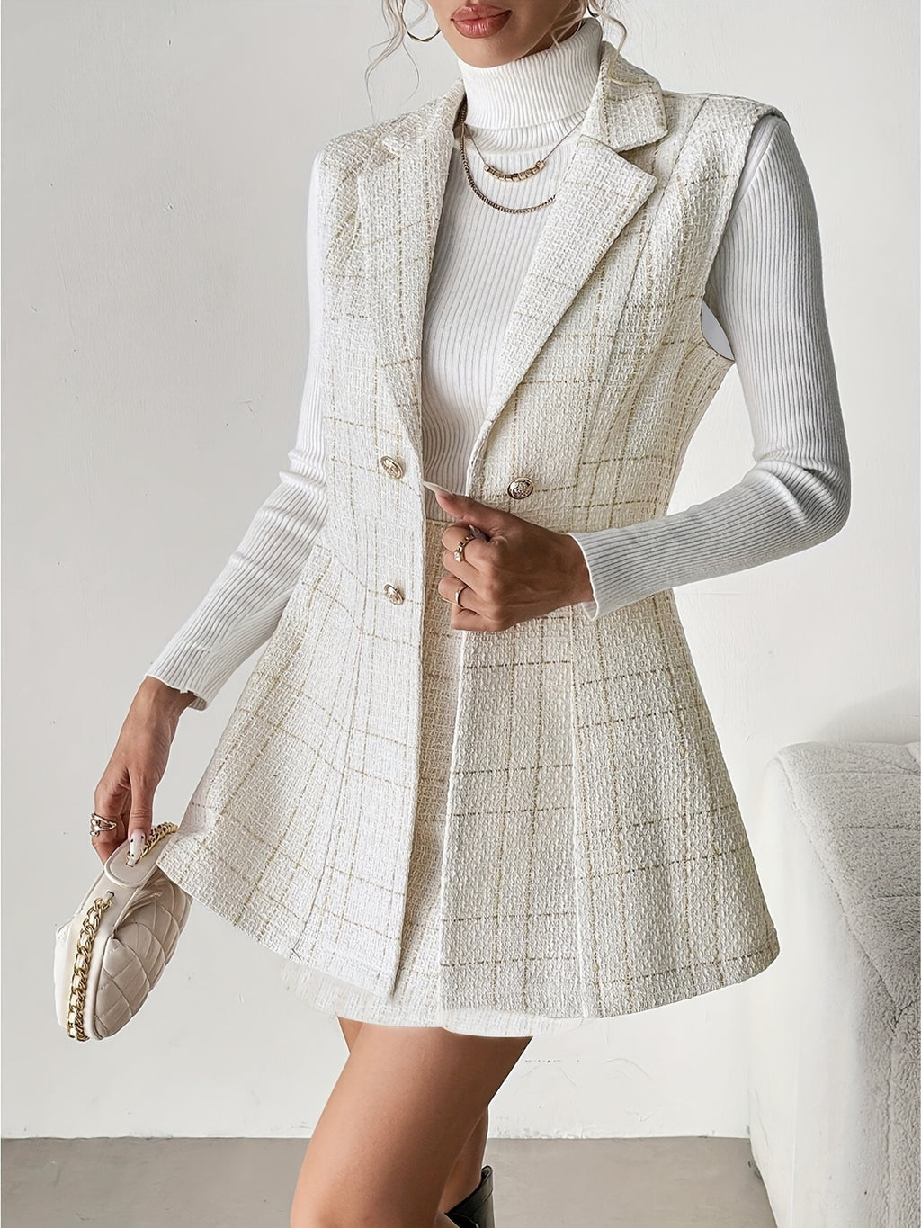 WL Atelier | Elegant Vest Jacket &amp; Midi Skirt Set