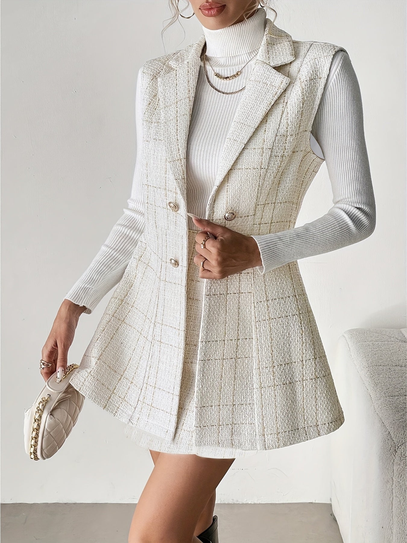 WL Atelier | Elegant Vest Jacket &amp; Midi Skirt Set