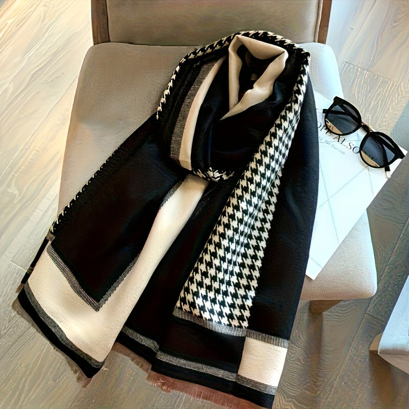 WL Atelier | Elegant Houndstooth Scarf Wrap