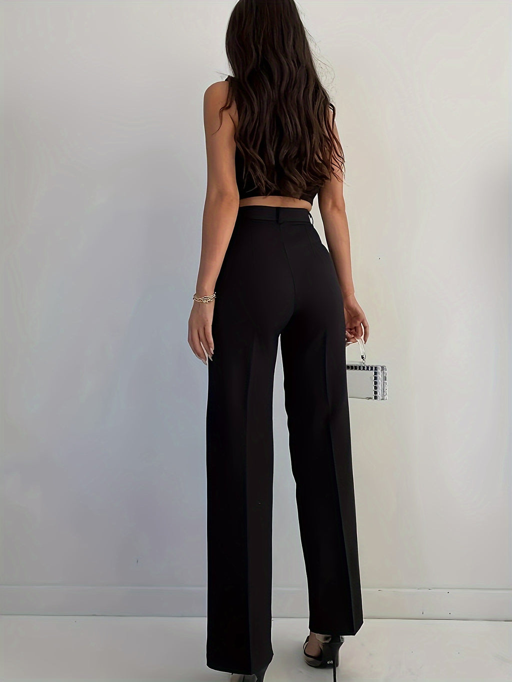 WL Atelier | Elegant High-Waisted Pintuck Straight-Leg Pants