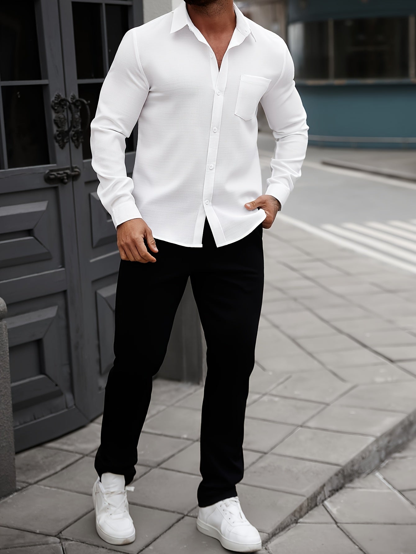 WL Atelier Men | Classic White Long-Sleeve Dress Shirt