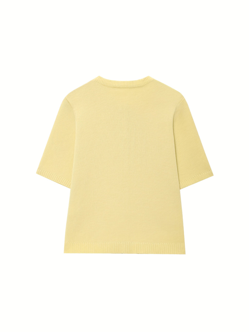 WL Atelier | Yellow Short-Sleeve Button-Front Knit Top