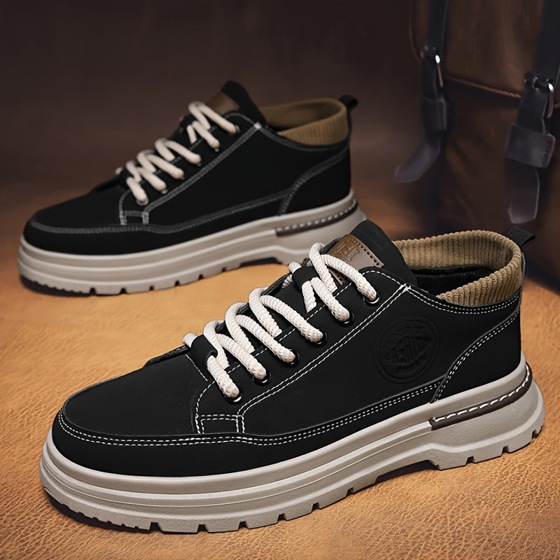 WL Atelier Men | Retro Brown Low-Top Lace-Up Sneakers