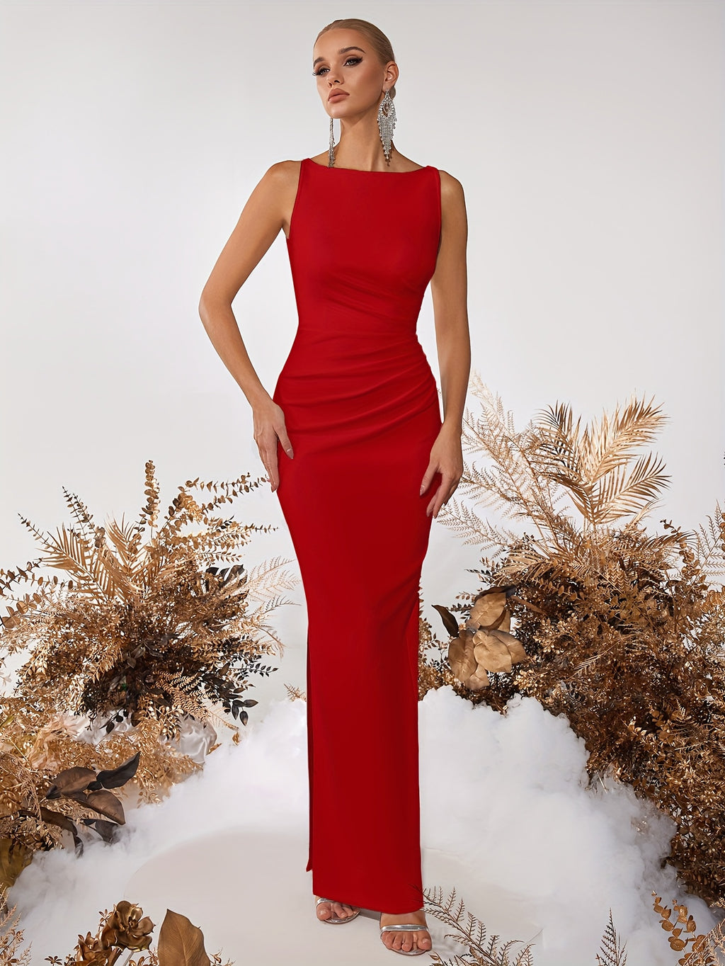 WL Atelier | Elegant One-Shoulder Slit Evening Dress