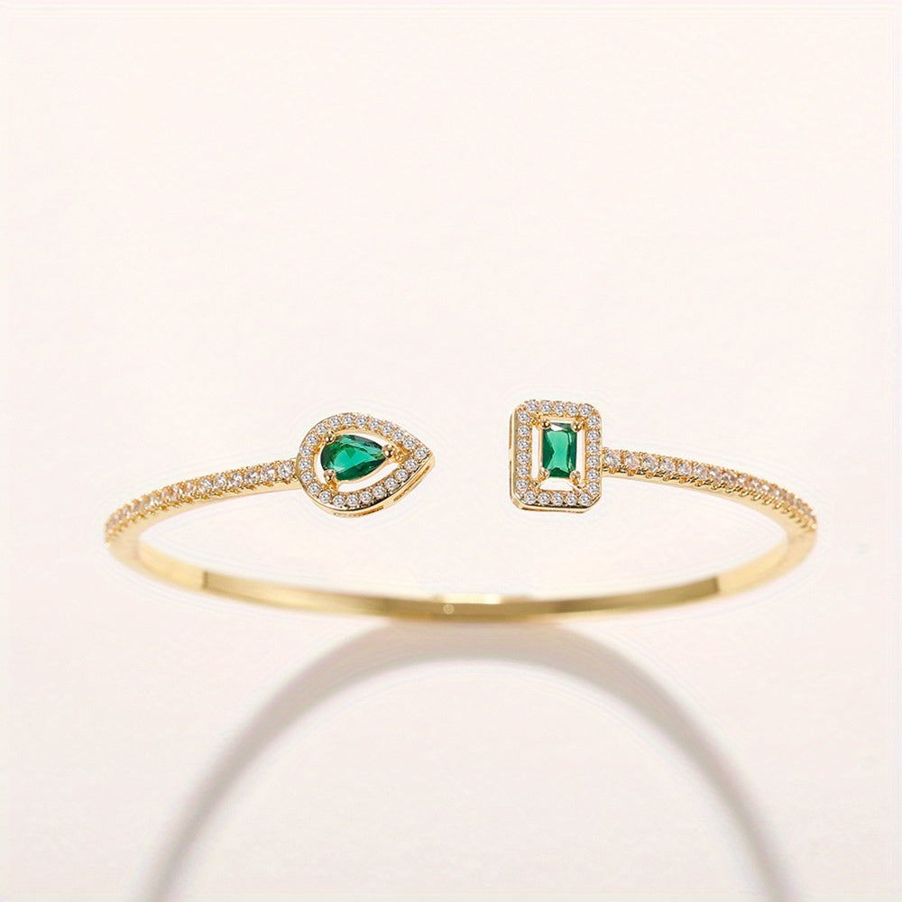 WL Atelier | Elegant Geometric Cuff Bracelet with Cubic Zirconia