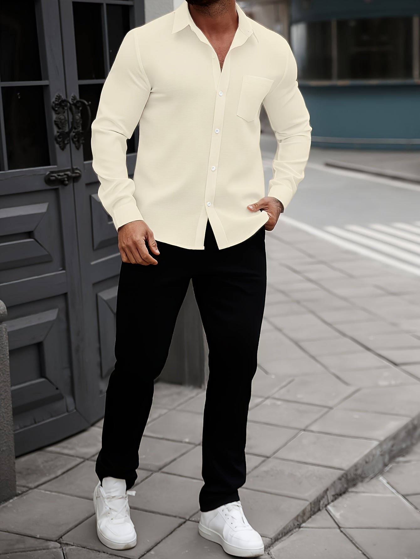 WL Atelier Men | Classic White Long-Sleeve Dress Shirt