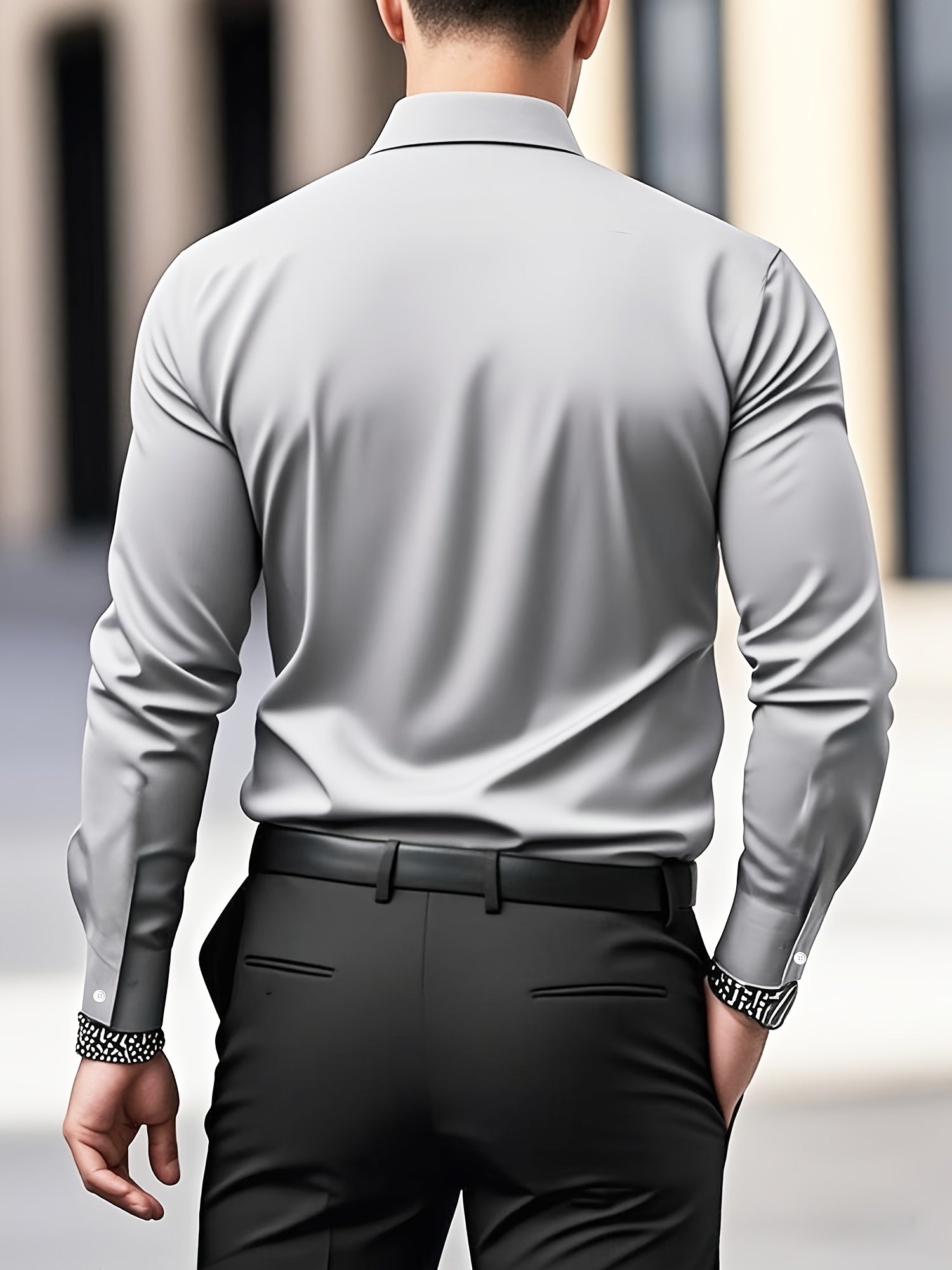 WL Atelier Men | Classic Solid Color Long-Sleeve Dress Shirt