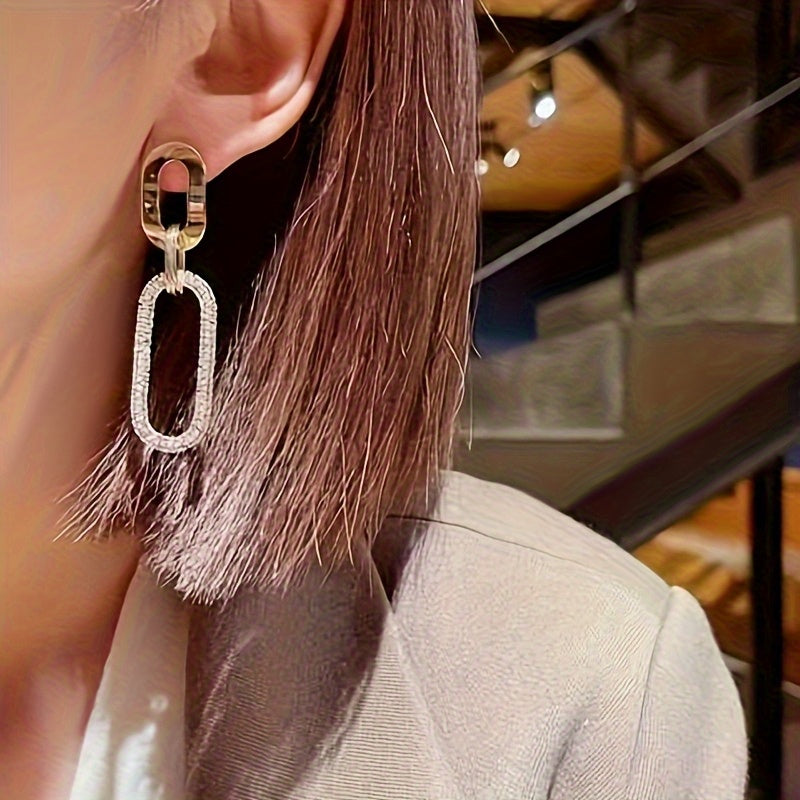 WL Atelier | Minimalist Geometric Drop Earrings with Sparkling Hoops