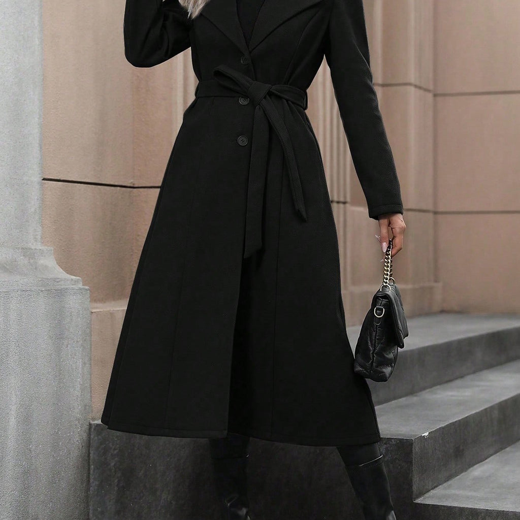 WL Atelier | Autumn/Winter Belted Fleece Coat with Large Lapels