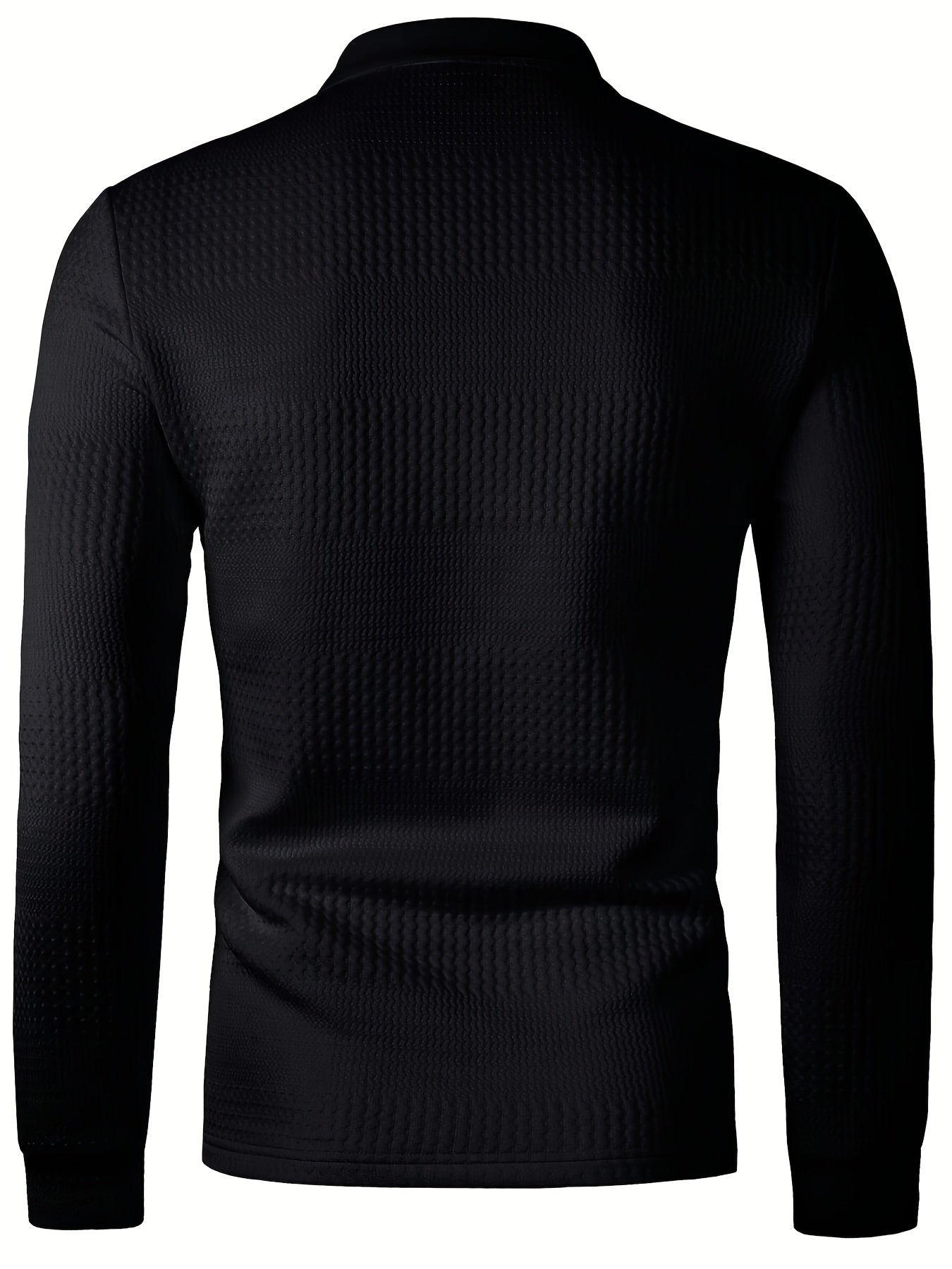 WL Atelier Men | Sleek Black Long-Sleeve Stretch Shirt