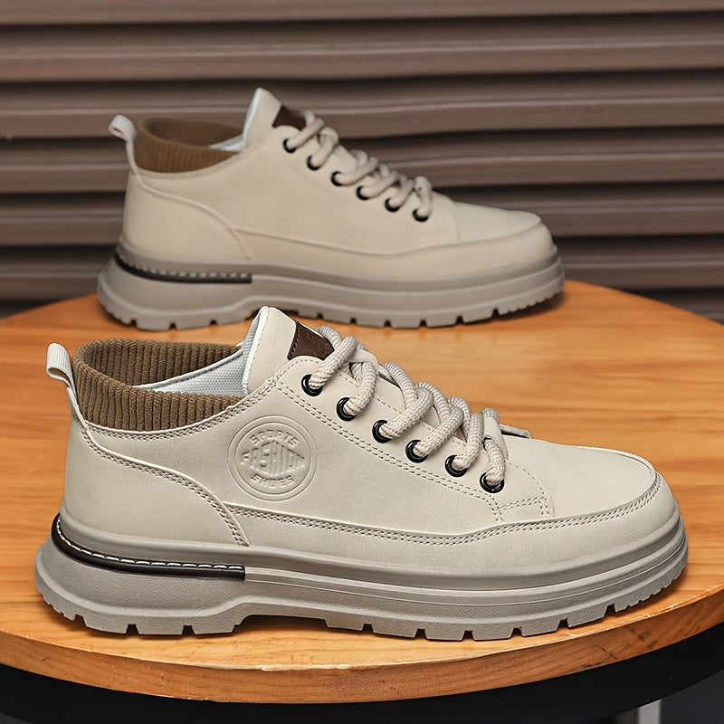 WL Atelier Men | Retro Brown Low-Top Lace-Up Sneakers