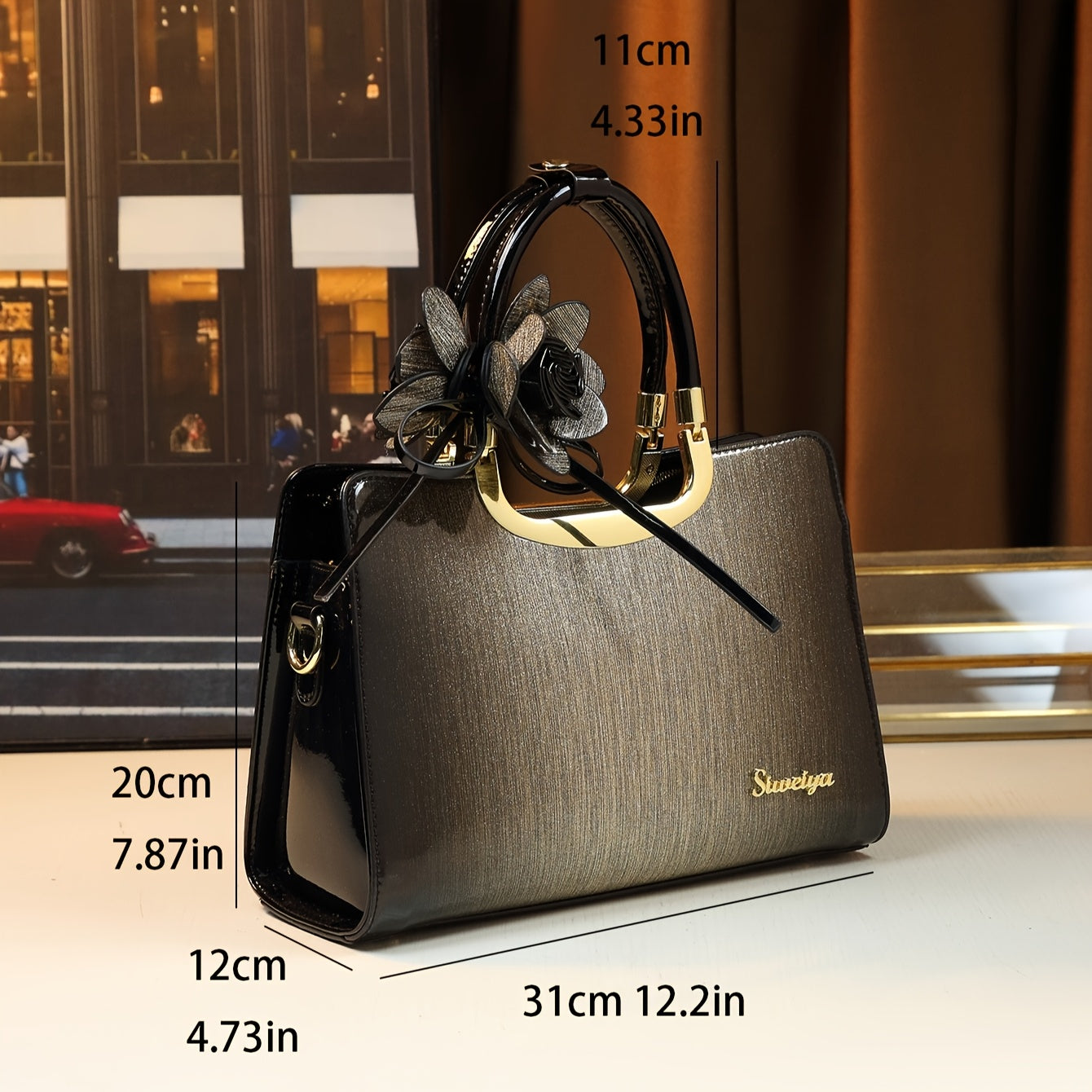 WL Atelier | Vintage Convertible Crossbody Handbag with Floral Detail