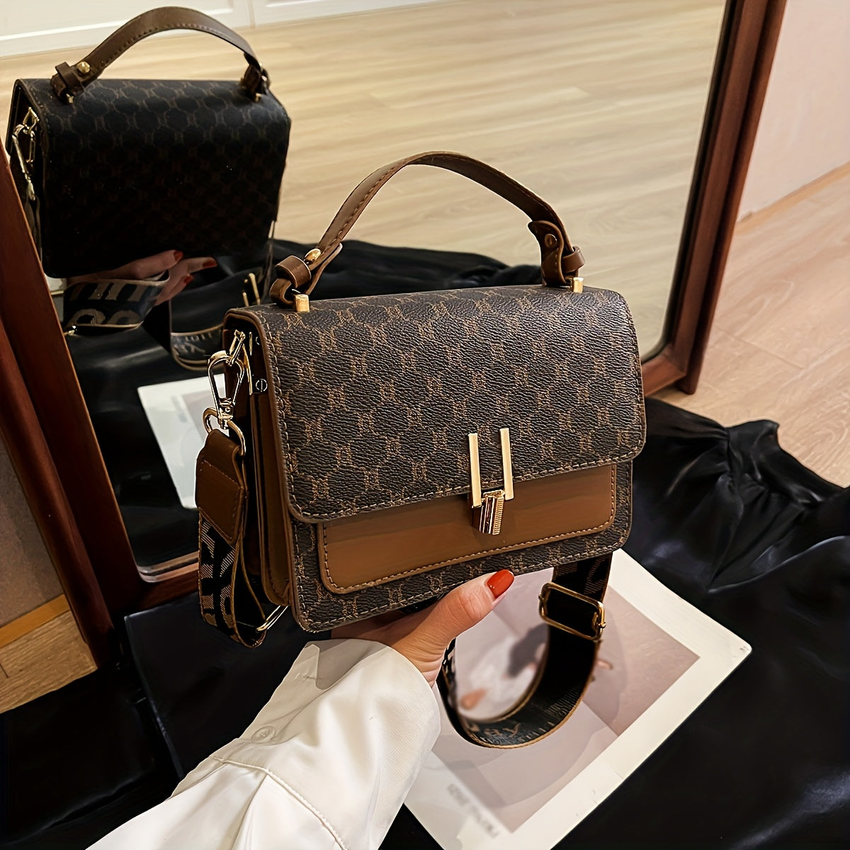 WL Atelier | Geometric Floral Shoulder &amp; Handbag