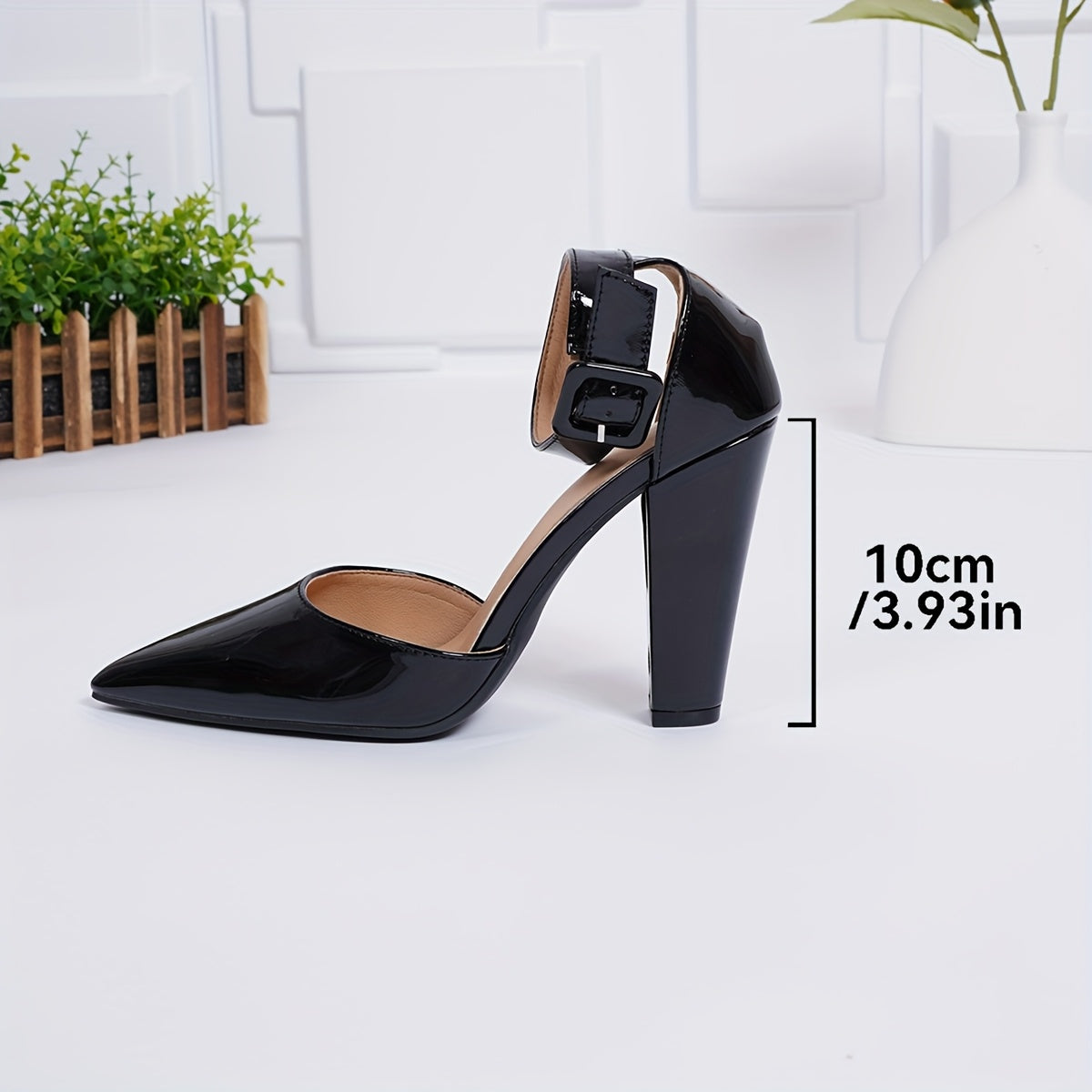 WL Atelier | Burgundy Glossy Ankle-Strap Stiletto Heels