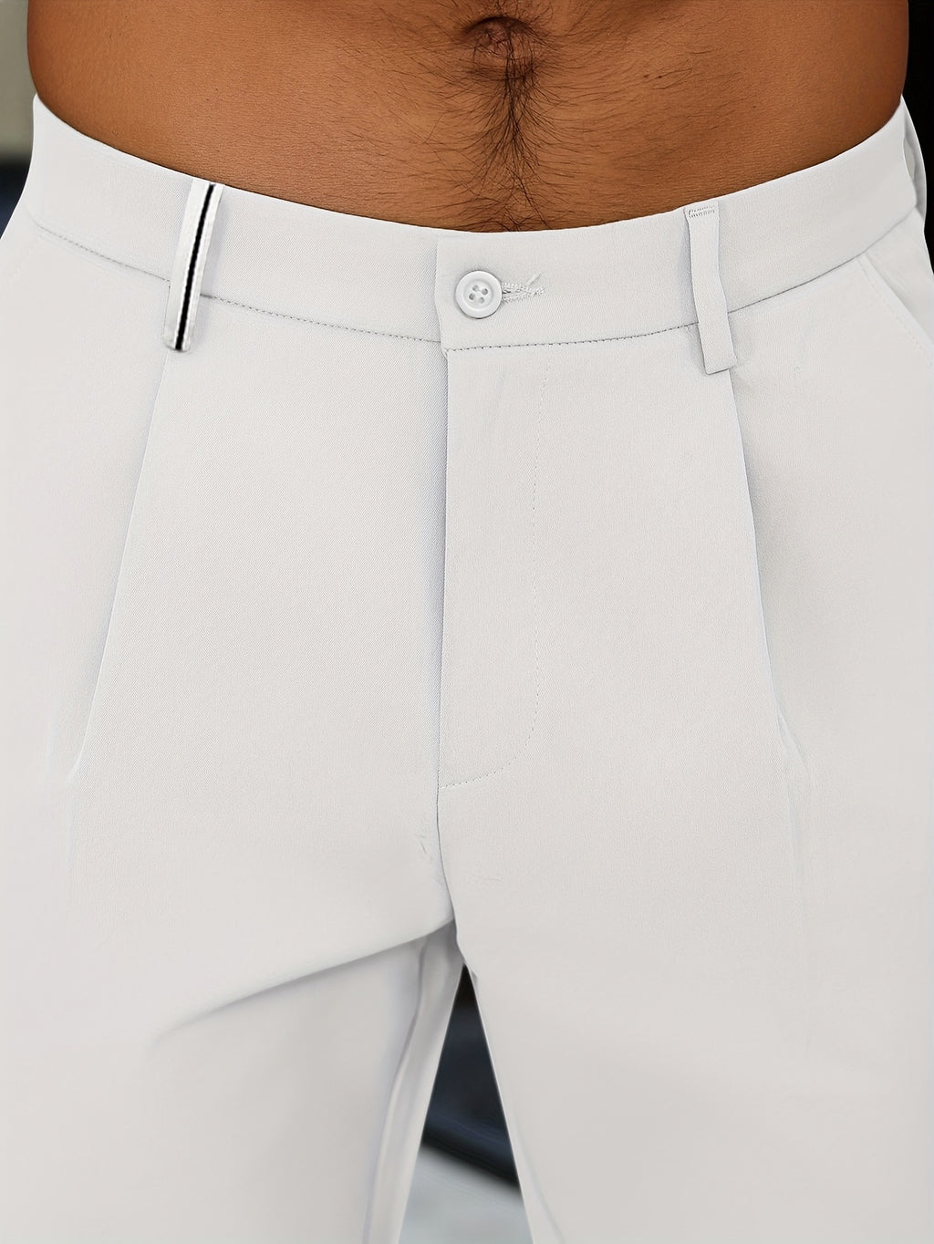 WL Atelier Men | Beige Pleated Business Casual Trousers