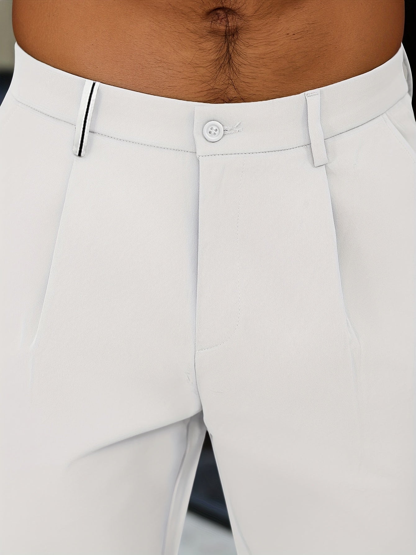 WL Atelier Men | Beige Pleated Business Casual Trousers