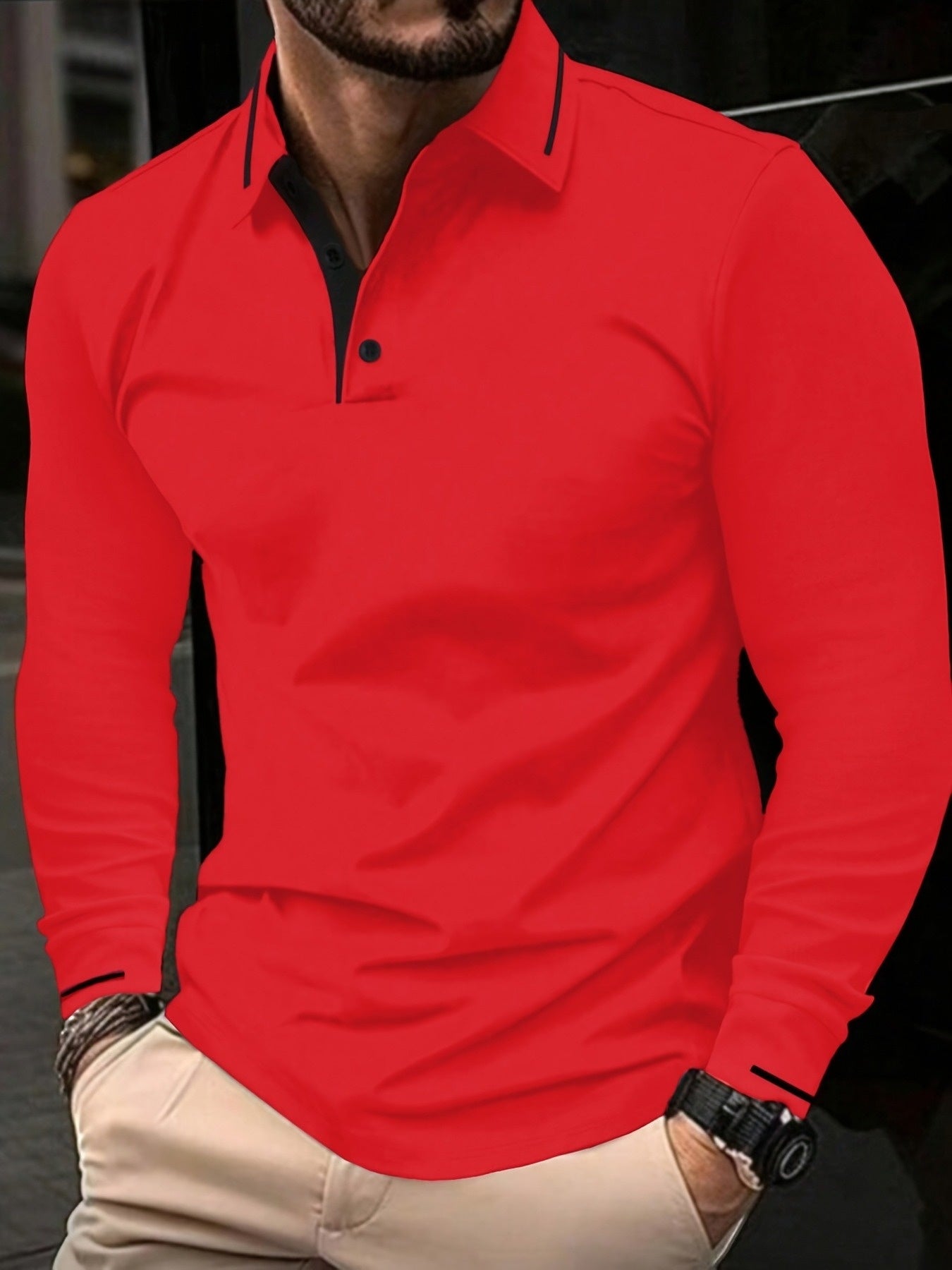 WL Atelier Men | Classic White Long-Sleeve Polo Shirt